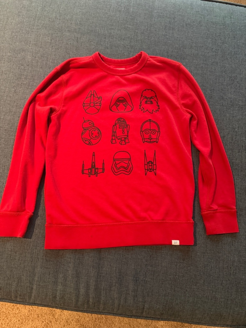GAP Kids Sweatshirt with Black Star Wars Character Icons